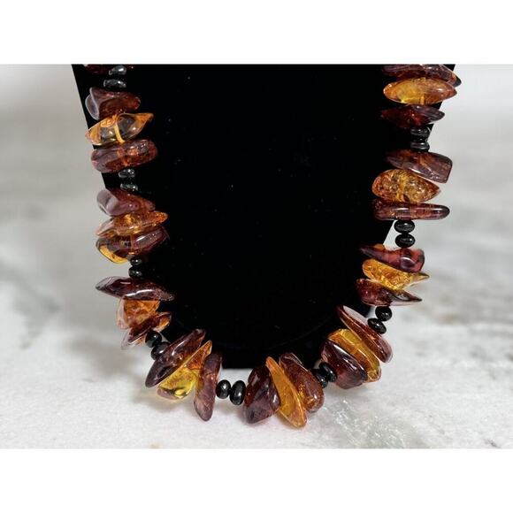 Vintage Natural Chunky Baltic Multi Colored Amber Necklace 24 Inch - Picture 4 of 11